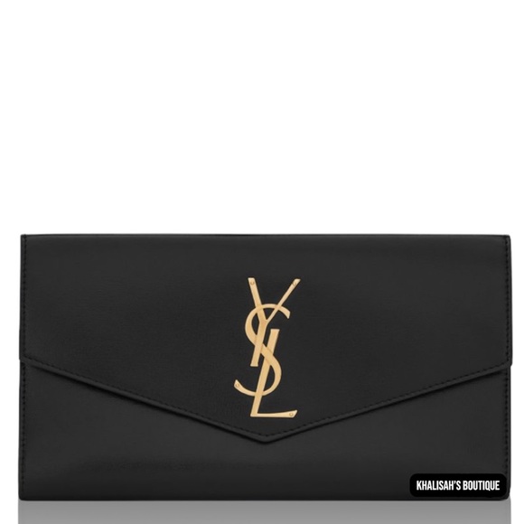 Rare & Authentic YSL Saint Laurent LARGE Uptown Glossy Leather Large Wallet - Picture 4 of 16